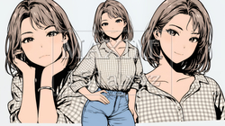 得意げな表情を浮かべている若い女性 | 7641971-14180