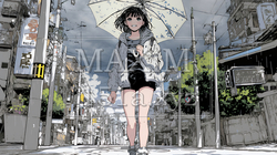 雨の日に傘をさして歩く若い女性｜7803382-18006