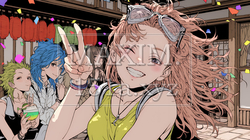 スマホで自撮りしている若い女性