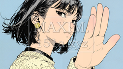 手のひらを相手に向けて見せるジェスチャーをして拒否の意思を表している若い女性 | 7652587-8000
