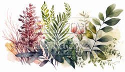 背景や挿絵用の植物の水彩画 | 7664974-18307