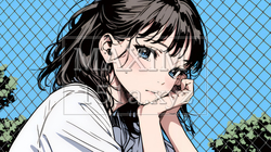 涙ぐむ制服姿の女子高生