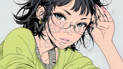 お茶目な（生意気な表情をした遊び心のある）若い女性 | 7671116-17102