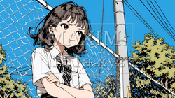 「ふん！」という表情でそっぽを向いている制服を着た女子高生｜7812333-13693