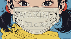 使い捨て不織布マスクをつけた若い女性 | 7685448-6212