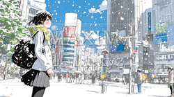 都市の雪景色 | 7702919-6456