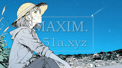 星空を眺めている若い女性｜7861828-10304