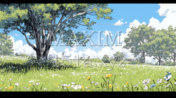 花が咲き乱れる春の野原 | 7747400-17015