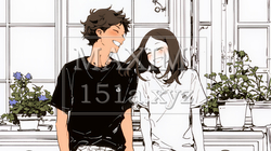 幸せそうなカップル：ダイニングルームて談笑（シンプルな色使い）
