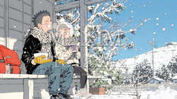 雪の日に家族で仲良く散歩に出かけている | 776650-7549