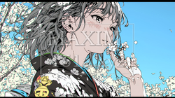 満開の梅の花と和服姿の若い女性 | 7769896-14714