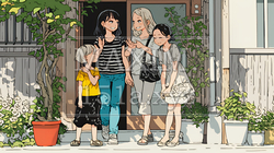 道端で会話を楽しむ若い主婦たち（ママ友たち） | 7773531-16820