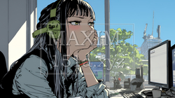 仕事のミスを注意されふてくされている若い女性