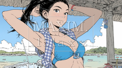 南国の海岸にビキニ姿でいる若い女性 | 7818420-5306