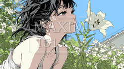 ユリの花と若い女性 | 7883002-9798