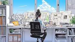 丁寧に書類を仕分けるビジネスパーソン｜7887559-12705