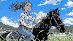 乗馬をしている若い女性 | 7887570-12824