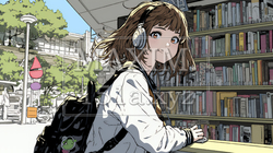 書店で本を選ぶ女子高生 | 7918072-16080