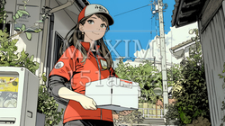 若い女性の宅配配達員（ドライバー） | 7927931-9526