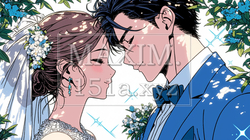 結婚式で見つめ合う新郎新婦：キス｜7988462-11856