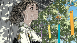 風鈴の音色を聞いている若い女性 | 798018-10763