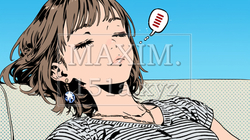 暑い夏の午後、寝落ちした若い女性