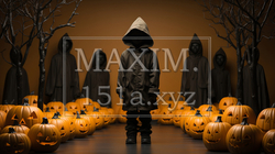 ハロウィンの基本的要素を捉えたミニマルアート（minimalism）な表現：精緻CG | 8001950-1035