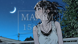 星空を眺めている若い女性｜8016841-10321