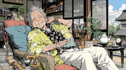 ゆったりとした時間を過ごす高齢の女性 | 8023770-7819