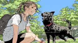 愛犬を調教している若い女性｜7858904-9116