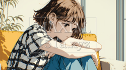 腹痛（生理痛）に苦しむ若い女性 | 8047789-15194