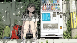 自動販売機で飲み物を購入する若い女性｜日常・ライフスタイル・屋外シーン | 806913-17519