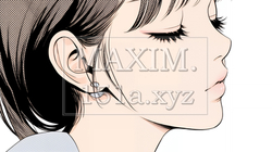 楽：リラックスした顔をしている若い女性