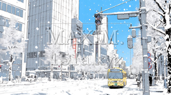 都市の雪景色 | 8086428-6451