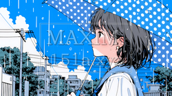 雨の日に傘をさして歩く若い女性｜8110816-8728