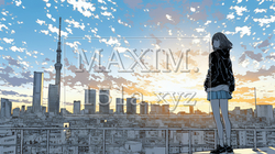 夕暮れ（朝の）都市のランドスケープを眺めている若い女性 | 8125711-13014
