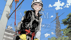 高所で作業をしている女性作業員 | 8139156-13285