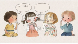 仲良くおしゃべりをしている子供達 | 8140538-3798