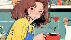バレンタインプレゼント用のチョコレートを一生懸命作っている若い女性 | 8144900-14853
