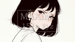 Noという表現を思いっきり顔に表しているる女性（シンプルな色使い） | 8161608-11689