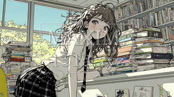 書店で本を選ぶ女子高生 | 8169321-16070