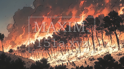 大規模な山林火災（大きな山火事）｜8154137-2792