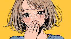 失言をして恥ずかしくて思わず口を手で覆っている若い女性｜8564357-7924