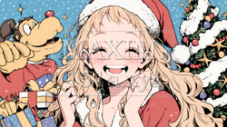 女性のサンタクロース（サンタのコスプレイヤー） | 8212171-12744