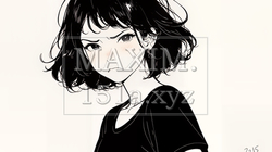 Noという表現を思いっきり顔に表しているる女性（シンプルな色使い） | 8223191-11699