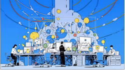 DX・AI・クラウドで進むデジタルトランスフォーメーション｜データネットワークのビジネスコンセプト | 8262255-17313