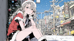女性のサンタクロース（サンタのコスプレイヤー） | 8269701-12727