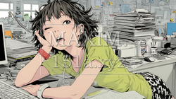 仕事中にあくびをしている若い女性 | 8278667-7172