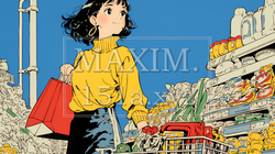 スーパーマーケットで買い物をしている女性 | 8288651-9204