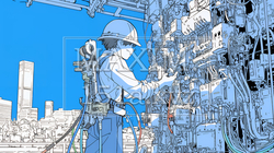 配線工事をしている男性作業員 | 8316453-12951